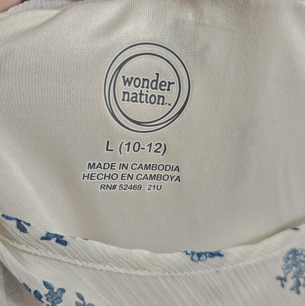 Wonder Nation White and Blue Ruffled Tiered Blouse - Picture 4 of 4
